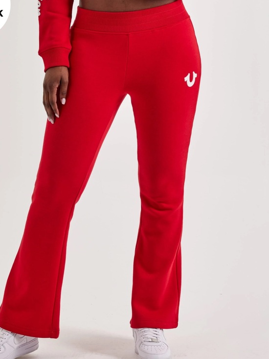 True Religion Pants - True Religion Red Bootcut Sweatpants with Logo